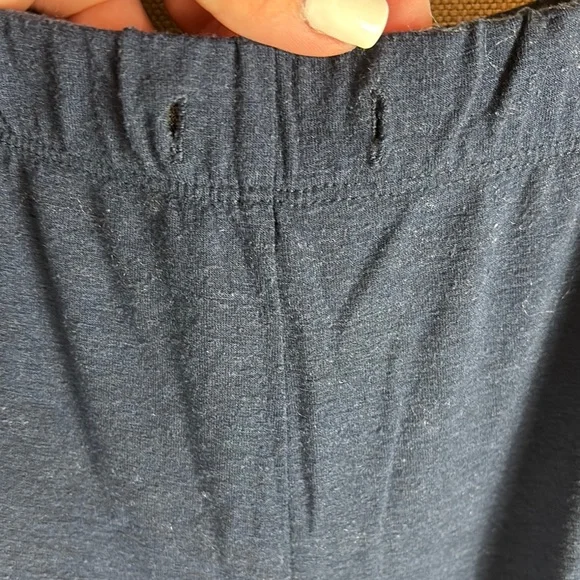 Women's WoolX Harper Navy Pajama Set with White Trim - Picture 11 of 14